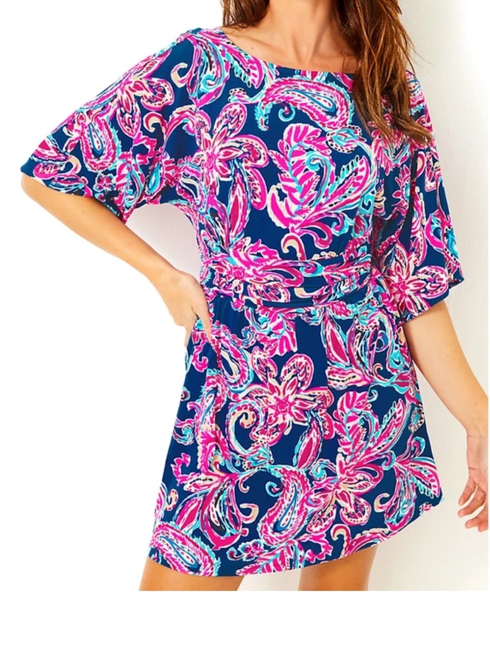 Lilly Pulitzer Parigi Boat Neck Romper in “Multi Flitting About” NWT - Picture 1 of 9